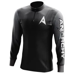 Anarchy Bats Anarchy Bat Company Long Sleeve Quarter Zip - Gray/Black Fade