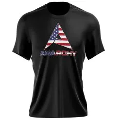 Anarchy Bats Anarchy - Poly-Cotton Short Sleeve Shirt - Black/USA