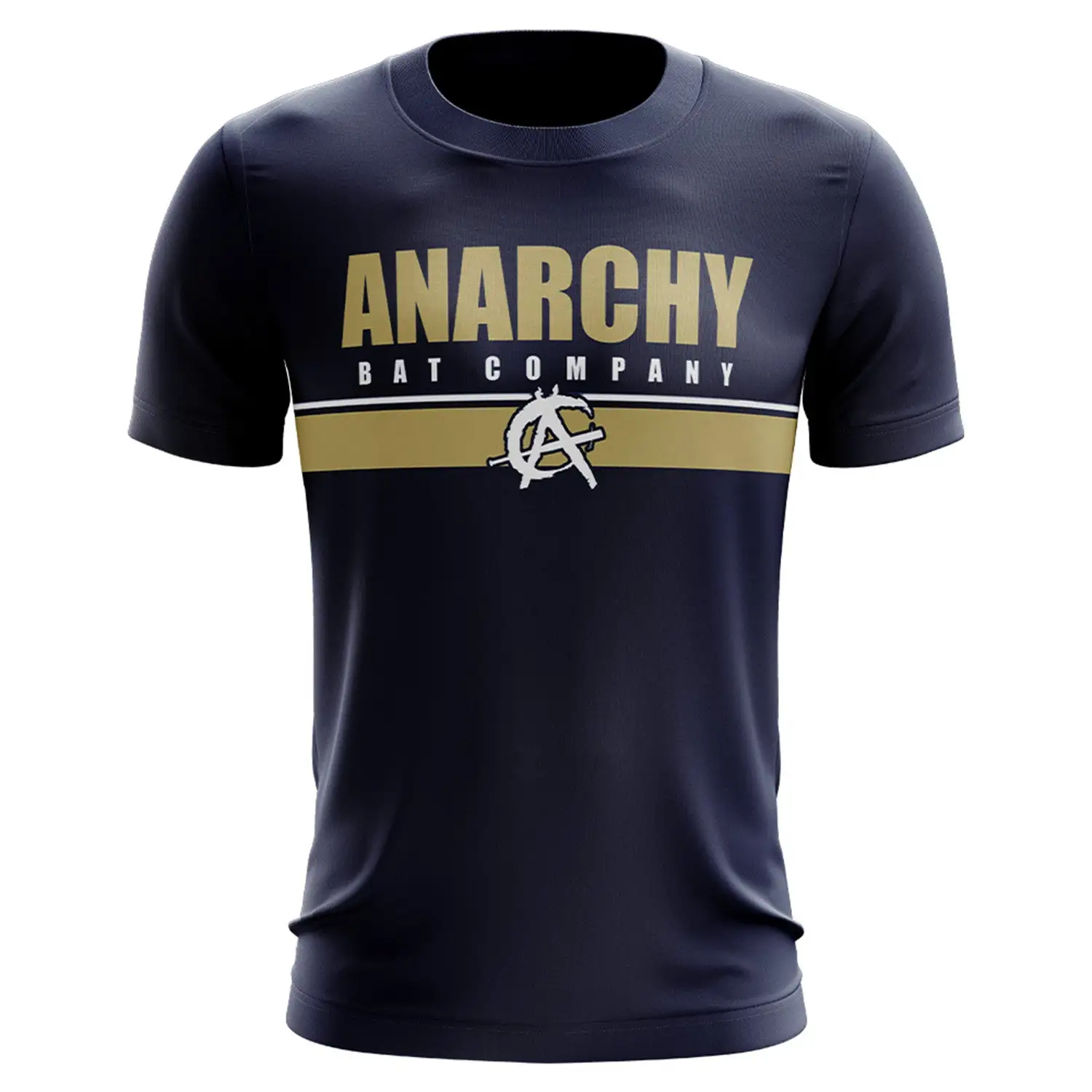 Anarchy Bats Anarchy Bat Company Short Sleeve Shirt - Retro (Navy/Vegas Gold/White) 1 Anarchy Bats Anarchy Bat Company Short Sleeve Shirt - Retro (Navy/Vegas Gold/White)
