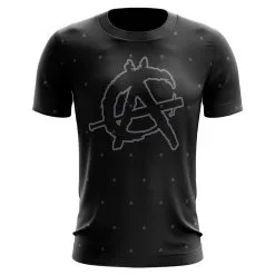 Anarchy Bats Anarchy Bat Company Short Sleeve Shirt - Small Logo Repeat (Black/White)