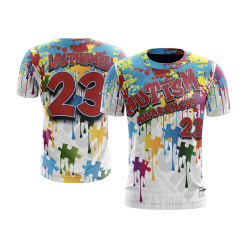 Anarchy Bats Autism Awareness Short Sleeve Shirt - Drip White (Customized Buy-In)