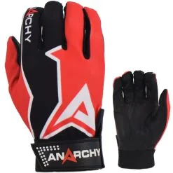 Anarchy Bats Anarchy Premium Batting Gloves- Red/Black/White