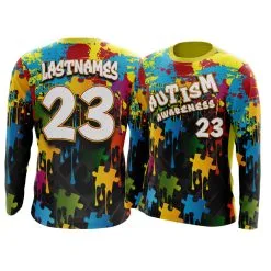 Anarchy Bats Autism Awareness Long Sleeve Shirt - Drip Black (Customized Buy-In)