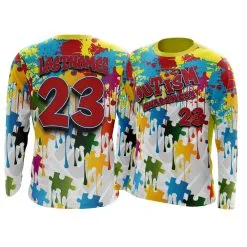 Anarchy Bats Autism Awareness Long Sleeve Shirt - Drip White (Customized Buy-In)