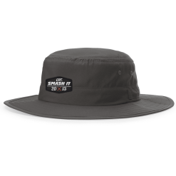 Anarchy Bats Smash It Sports Bucket Hat Charcoal With Black Patch