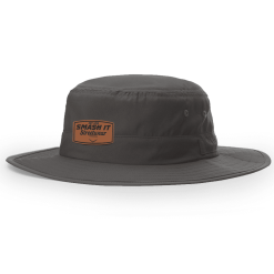 Anarchy Bats Smash It Sports Bucket Hat Charcoal With Leather Patch