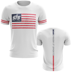 Anarchy Bats Smash It Sports Short Sleeve Shirt - Flag (White/Red/Blue)
