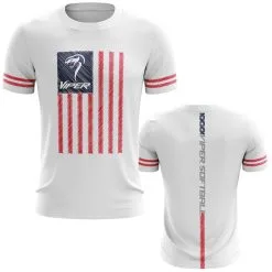 Anarchy Bats Viper Sports Short Sleeve Shirt - Flag (White/Red/Blue)